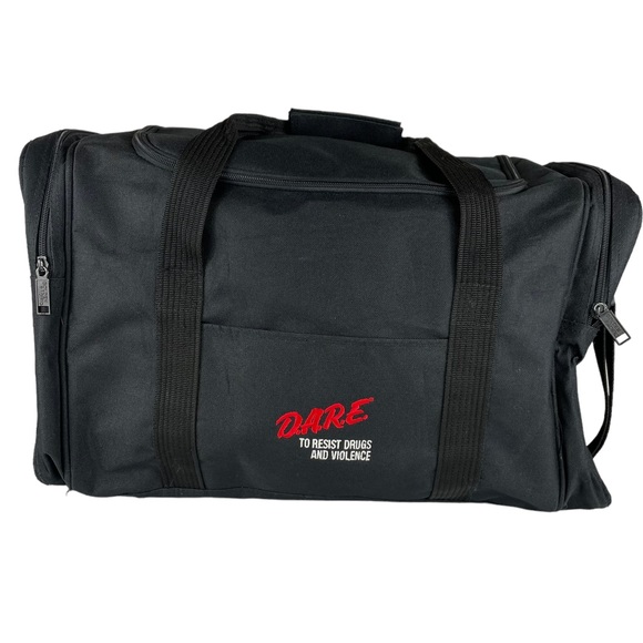 Vintage DARE Duffle Bag Large Sized Shoulder Strap Embroidered Logo Zipper Close - Picture 2 of 16